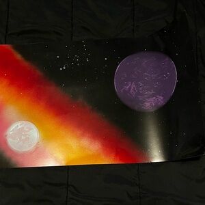 Space Art Poster with Planets